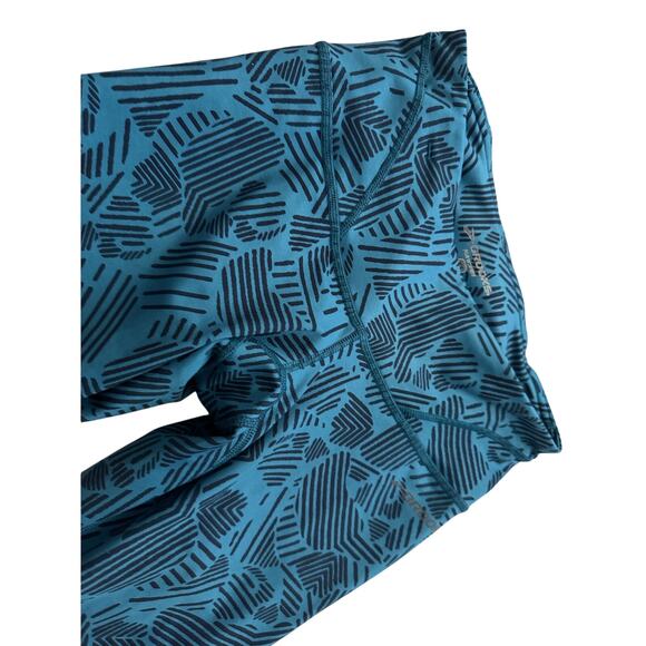 EUC Brooks running capris teal black print fitness activewear sz XS inner pcket - Picture 5 of 6